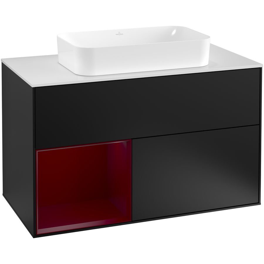 Wastafelonderkast Finion 1000x603x501mm Black Matt Lacquer G241HBPD