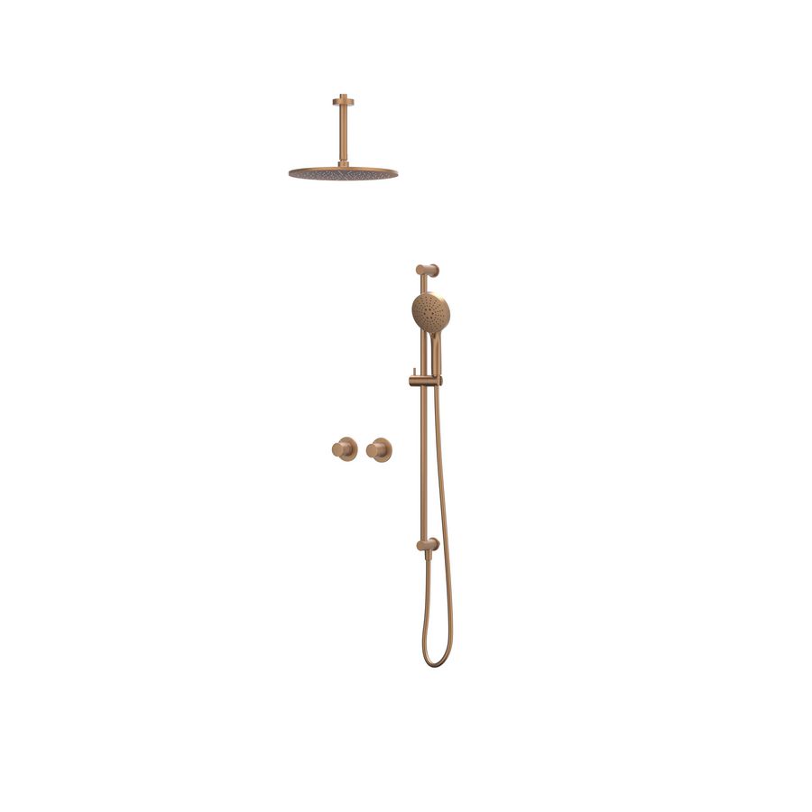 Afbouwdeel regendouche IVY combiset Bond 3 inbouwthermostaat symmetry gebor. mat koper CSB3EXGKBFBB excl. inbouwbox