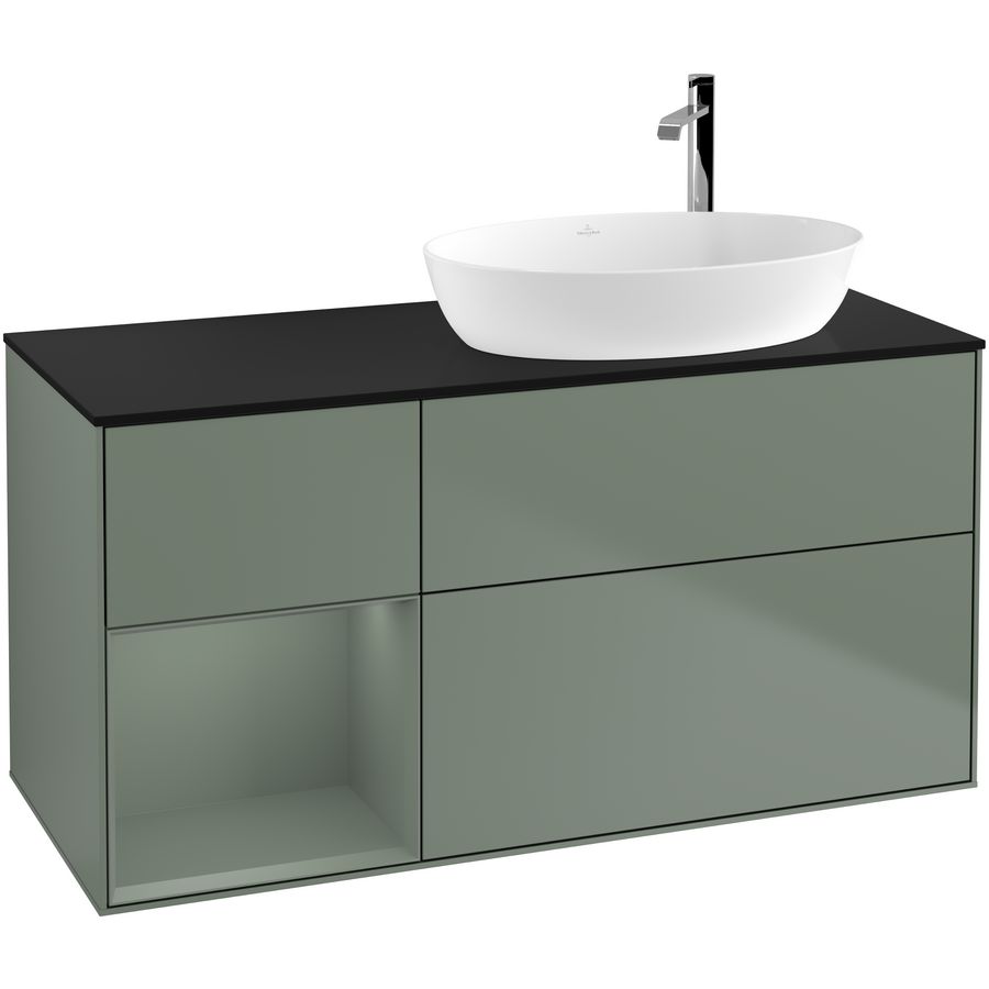 Wastafelonderkast Finion 1200x603x501mm Olive Matt Lacquer F922GMGM