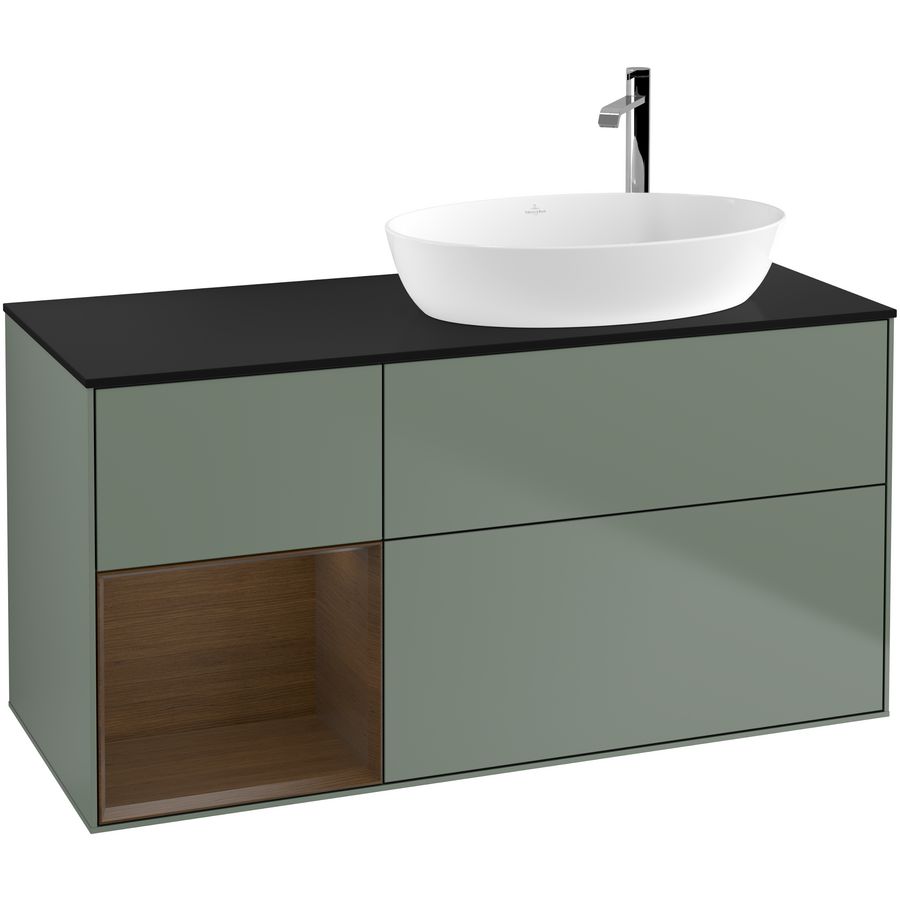 Wastafelonderkast Finion 1200x603x501mm Olive Matt Lacquer F922GNGM