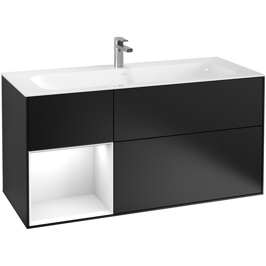 Wastafelonderkast Finion 1196x591x498mm Black Matt Lacquer G060GFPD