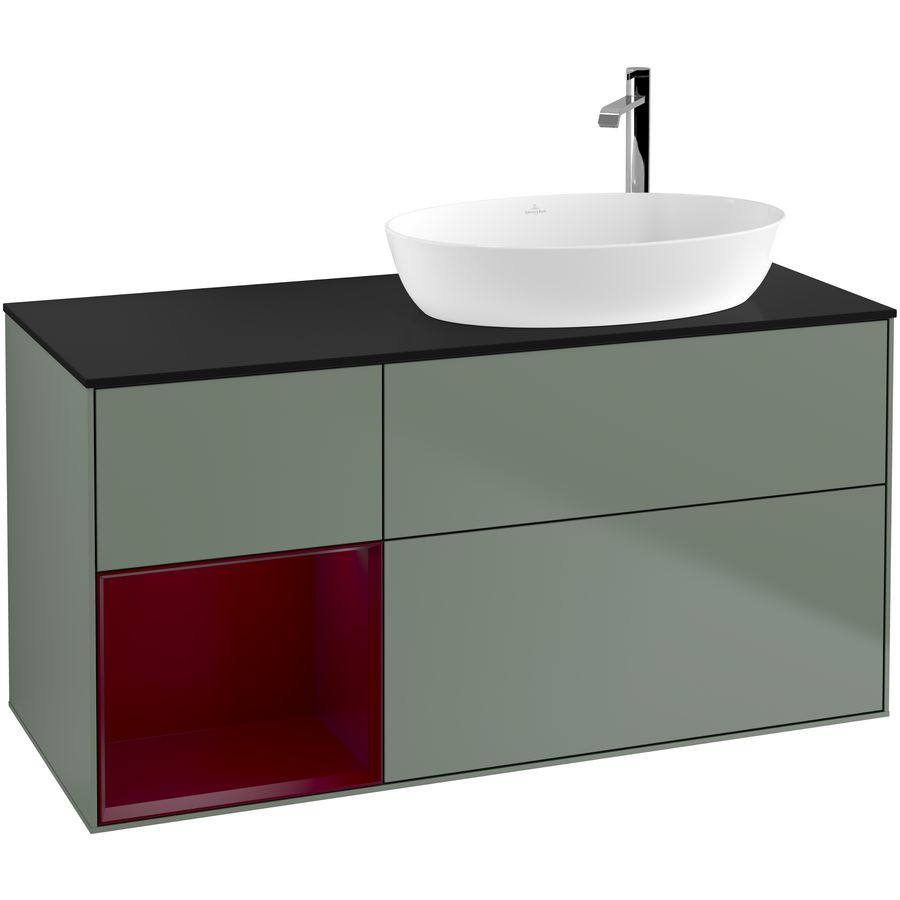 Wastafelonderkast Finion 1200x603x501mm Olive Matt Lacquer F922HBGM