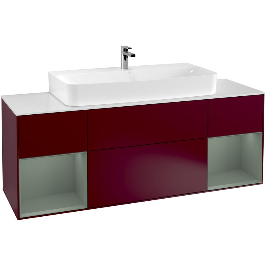 Wastafelonderkast Finion 1600x603x501mm Peony Matt Lacquer G211GMHB