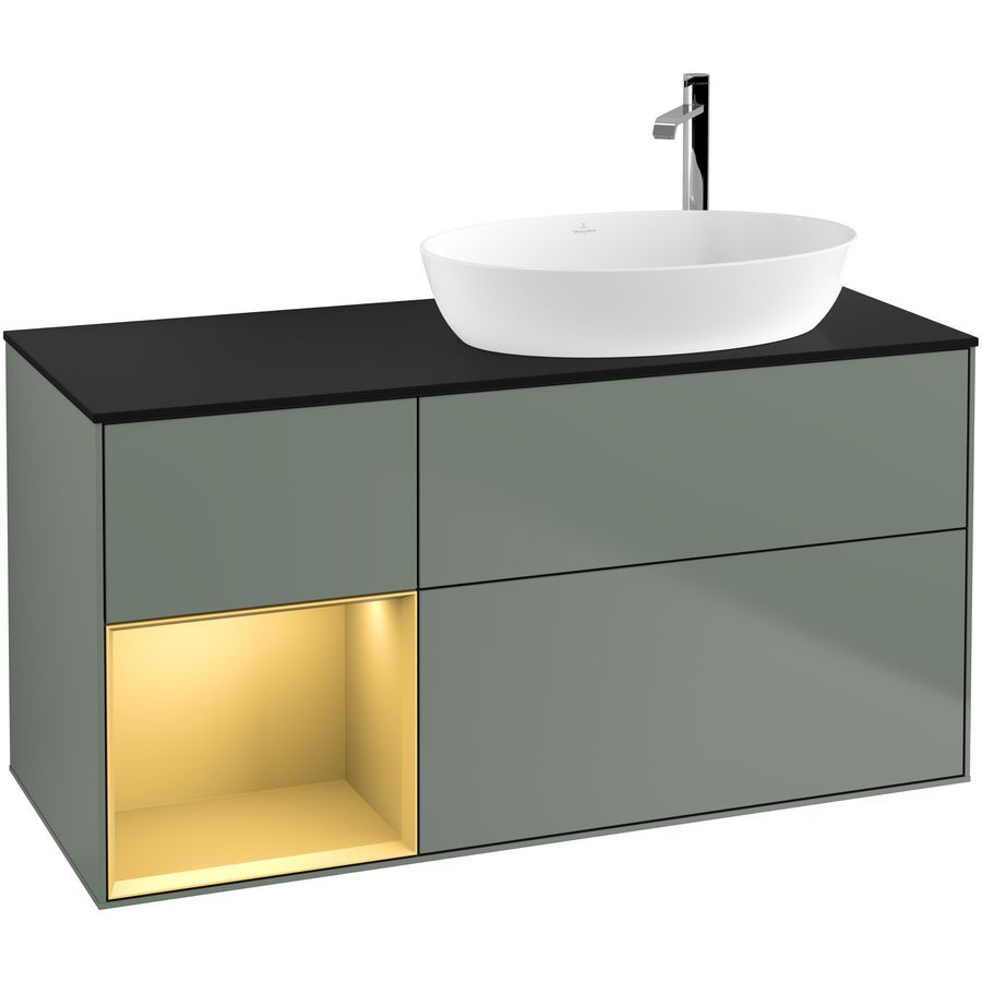 Wastafelonderkast Finion 1200x603x501mm Olive Matt Lacquer F922HFGM