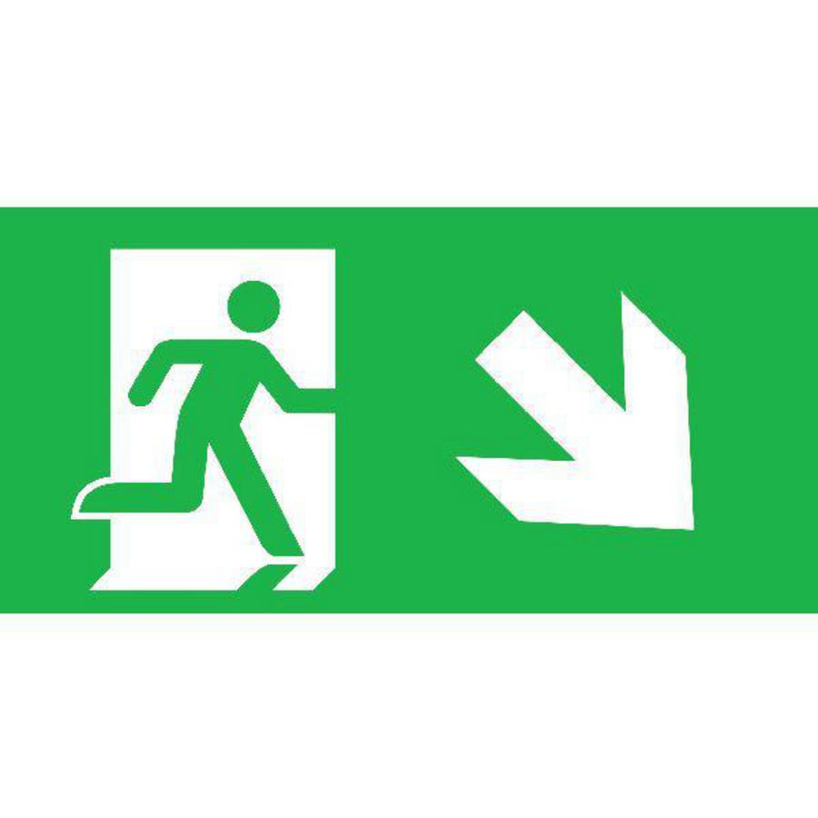 Pictogram noodverlichting uitgang trap af rechts