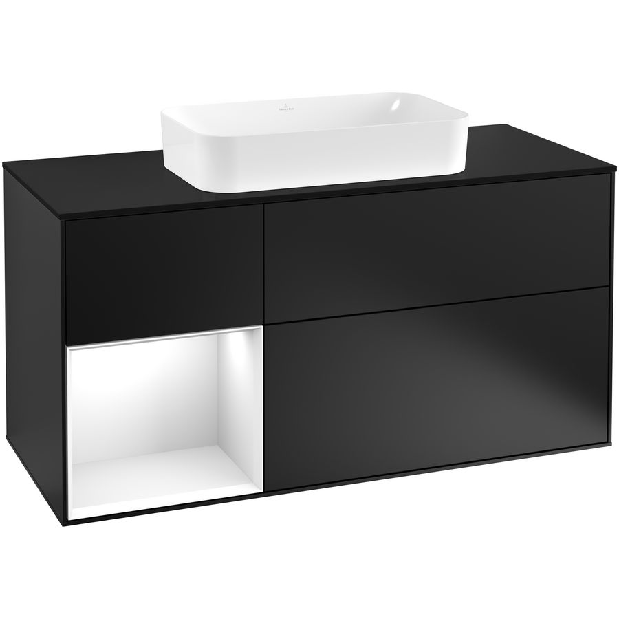Wastafelonderkast Finion 1200x603x501mm Black Matt Lacquer G292GFPD