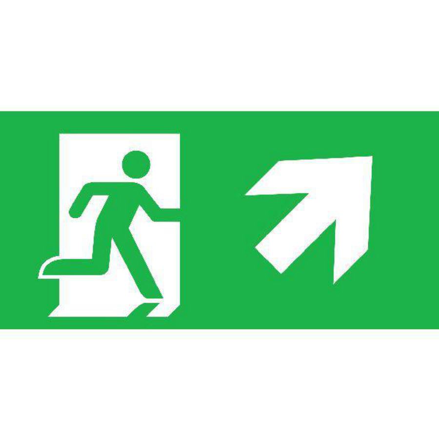 Pictogram noodverlichting uitgang trap op rechts