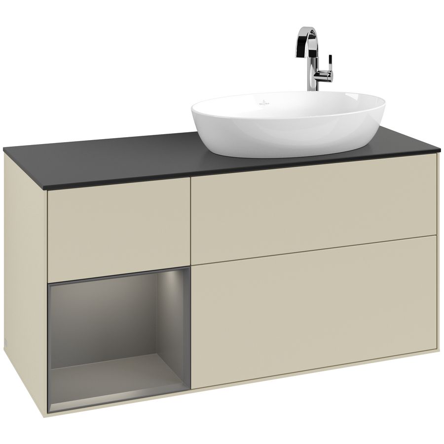 Wastafelonderkast Finion 1200x603x501mm S.Grey Matt Lacquer G922GKHJ