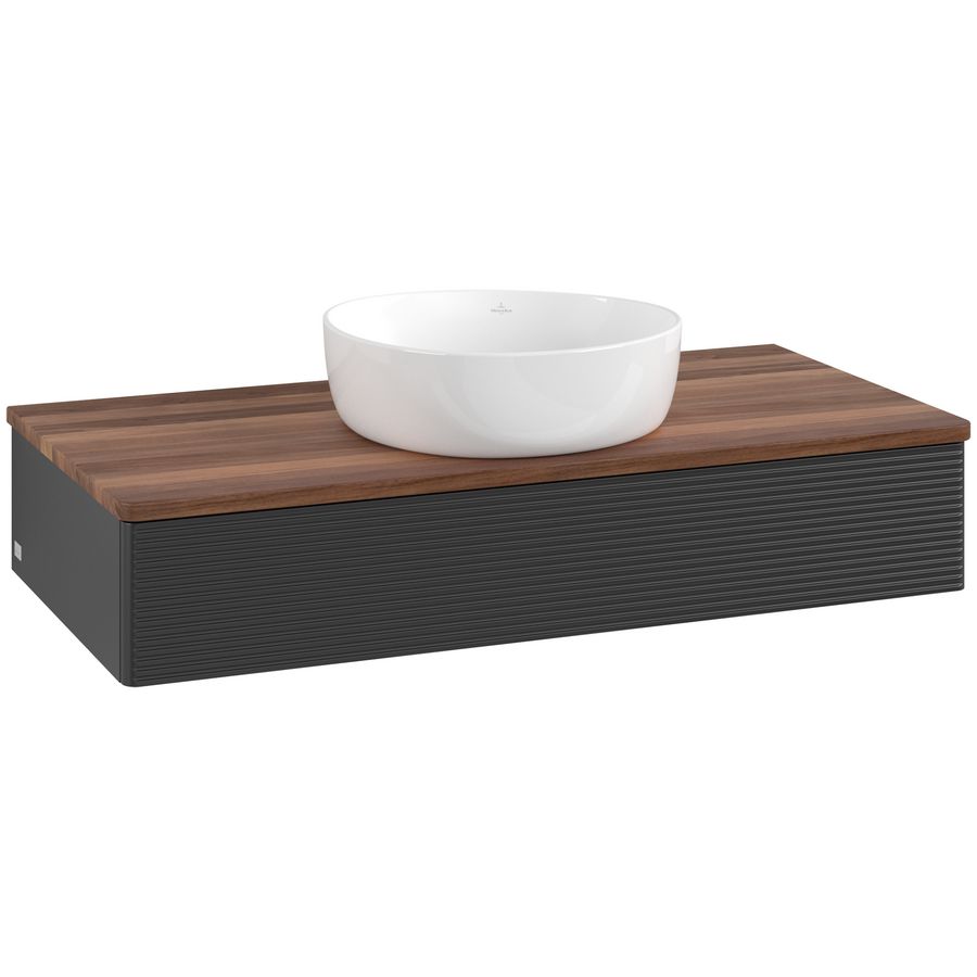 Wastafelonderkast Antao 1000x190x500mm Black Matt Lacquer K09112PD