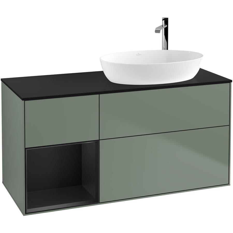 Wastafelonderkast Finion 1200x603x501mm Olive Matt Lacquer F922PDGM