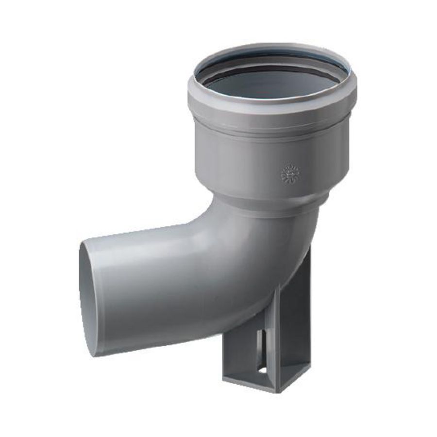 Twinline bocht vergrotend verloop PP 60-80mm 90° grijs