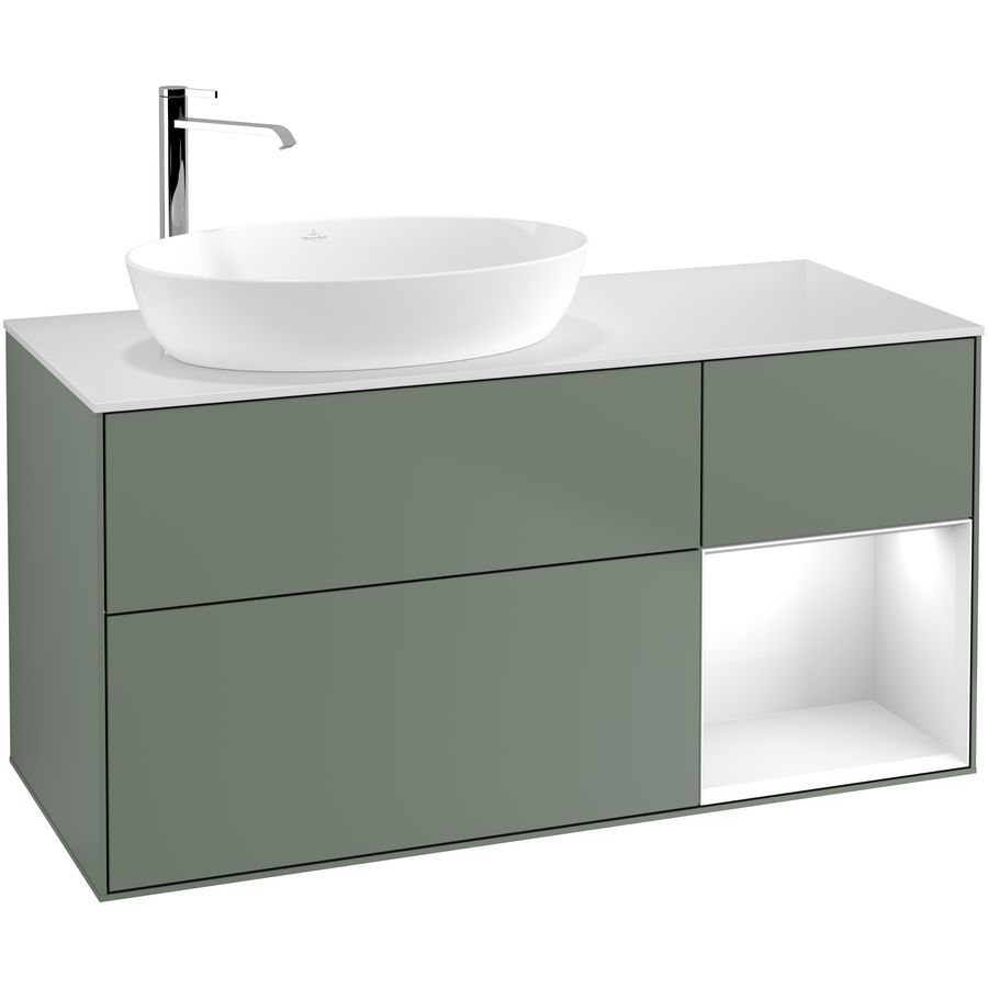 Wastafelonderkast Finion 1200x603x501mm Olive Matt Lacquer F931GFGM