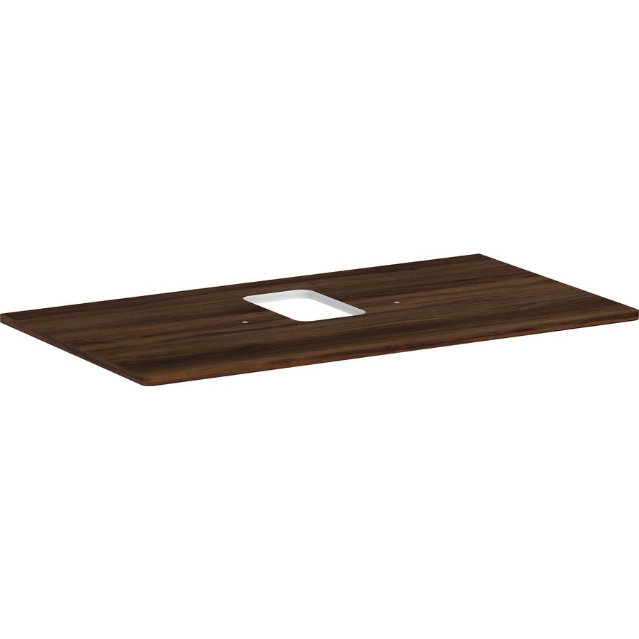 Console / wastafelblad 980x550mm Dark Walnut met middenuitsparing tbv waskom met kraangat Xelu Q 54121630