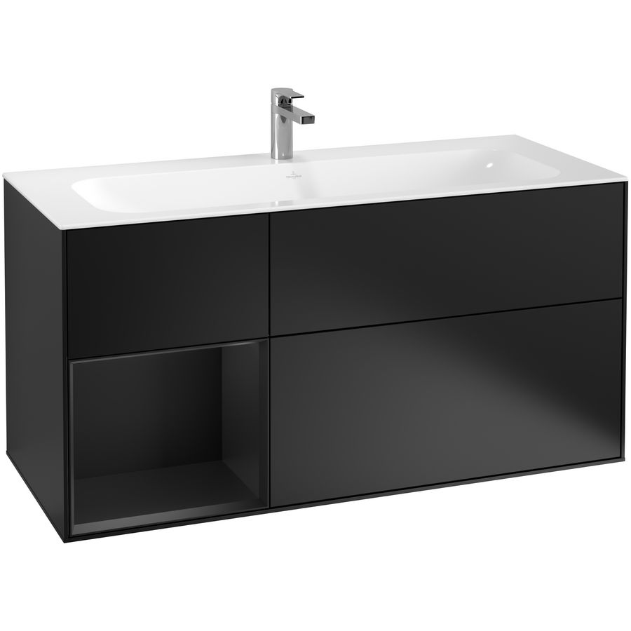 Wastafelonderkast Finion 1196x591x498mm Black Matt Lacquer G060PDPD