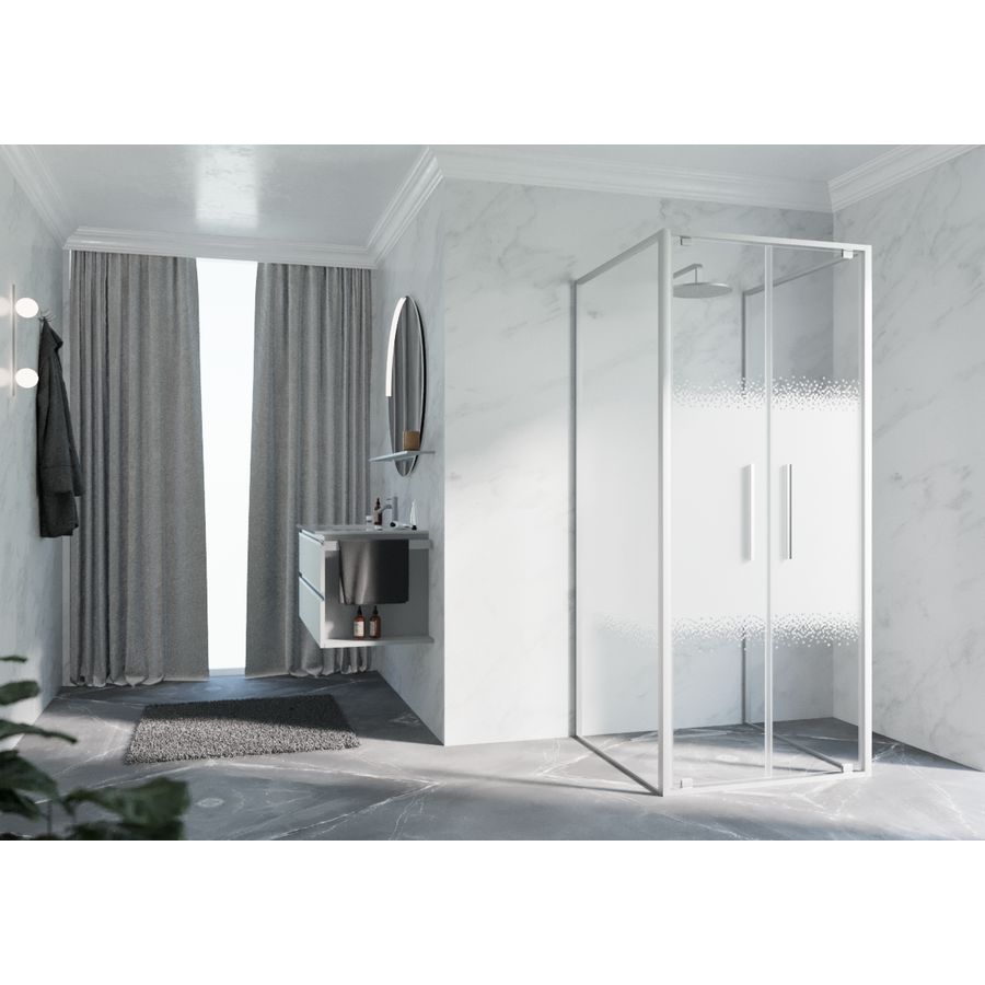 Draaideur 2-del. RIGA 2B 660-690x2000mm Rose-1 motief profiel matchroom