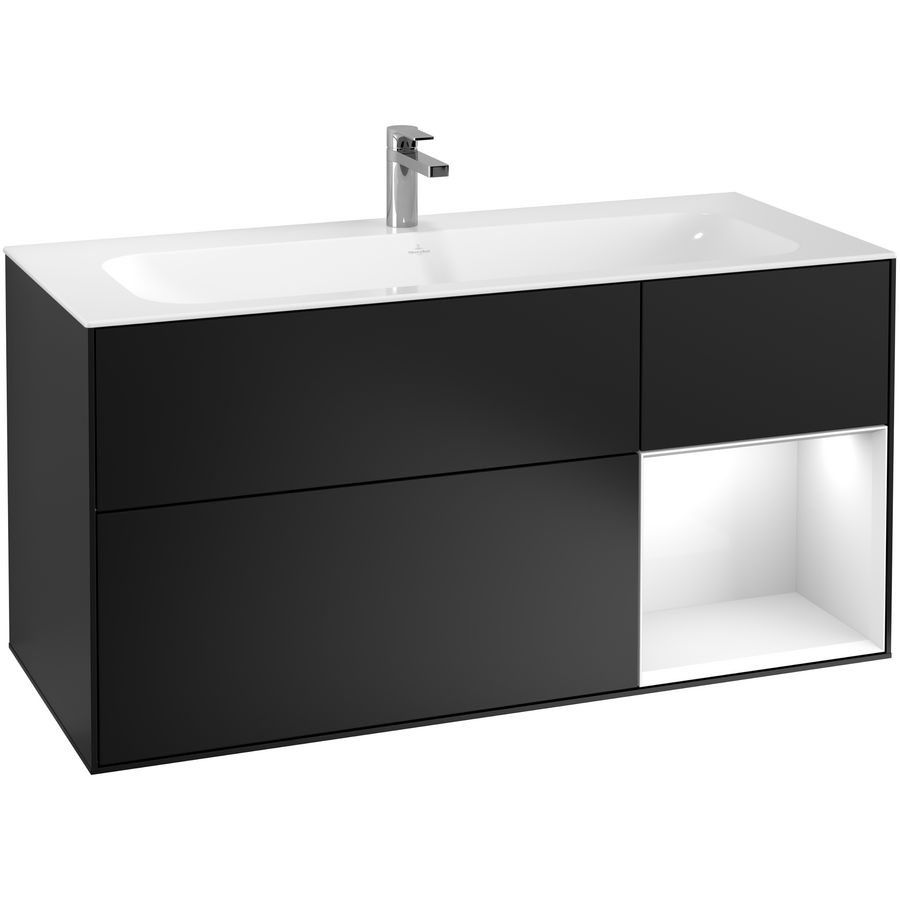 Wastafelonderkast Finion 1196x591x498mm Black Matt Lacquer G070GFPD