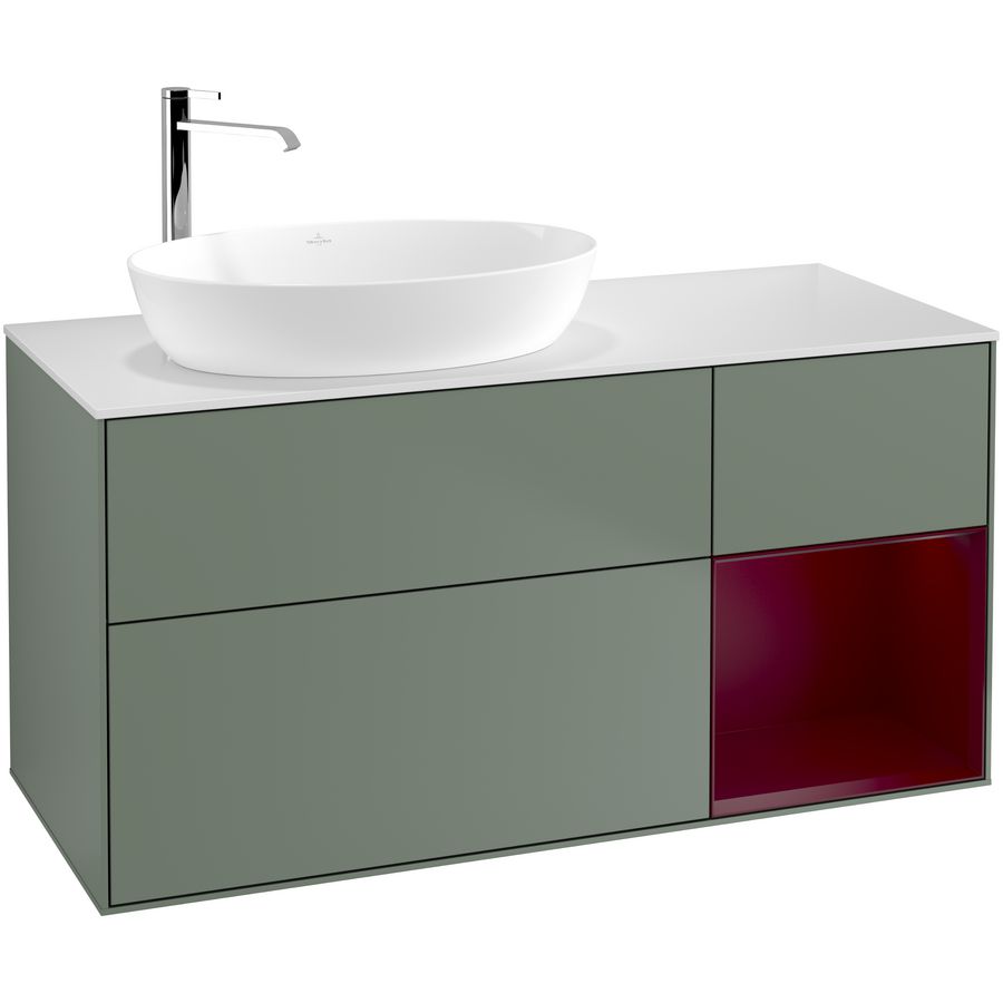 Wastafelonderkast Finion 1200x603x501mm Olive Matt Lacquer F931HBGM