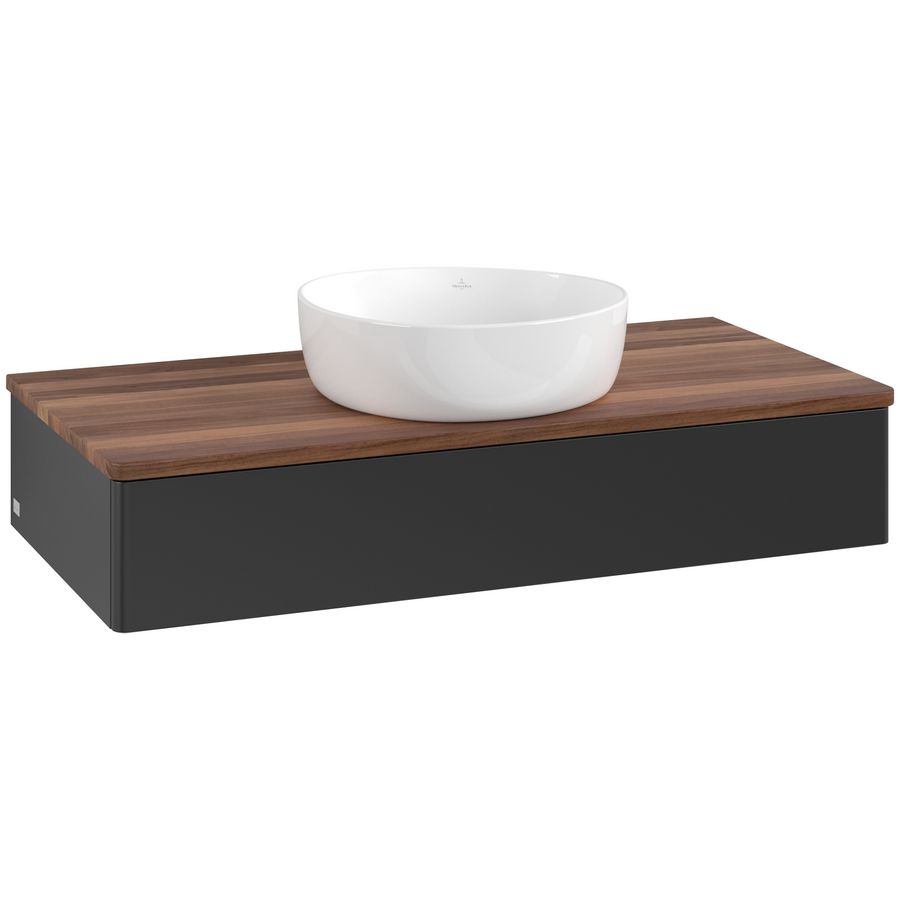 Wastafelonderkast Antao 1000x190x500mm Black Matt Lacquer L09012PD