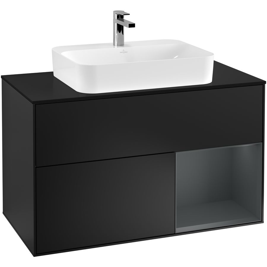 Wastafelonderkast Finion 1000x603x501mm Black Matt Lacquer G372HGPD