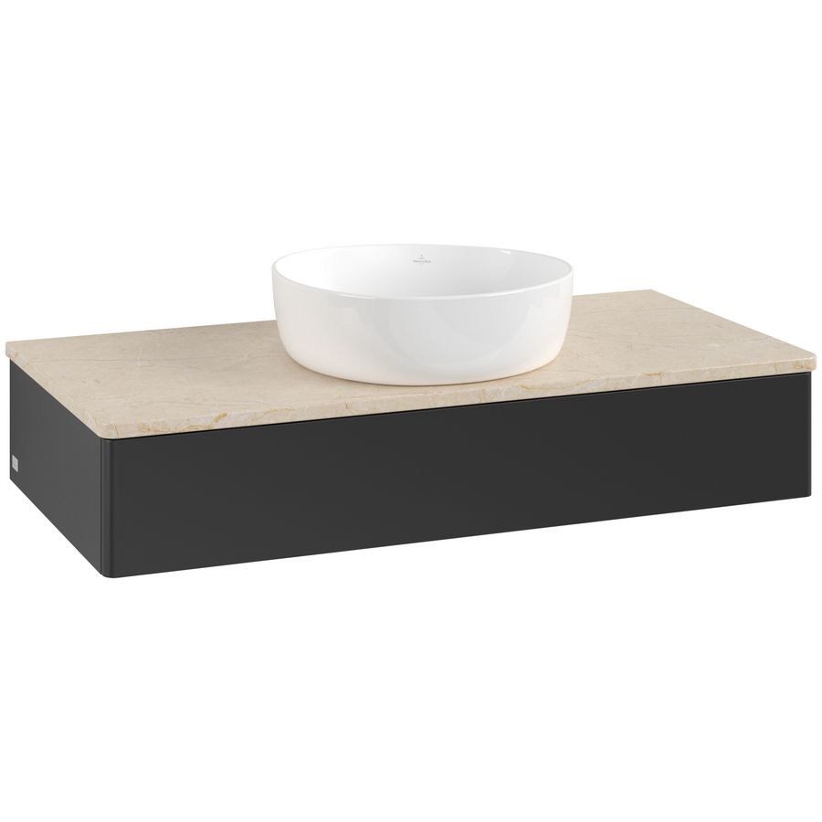 Wastafelonderkast Antao 1000x190x500mm Black Matt Lacquer L09013PD