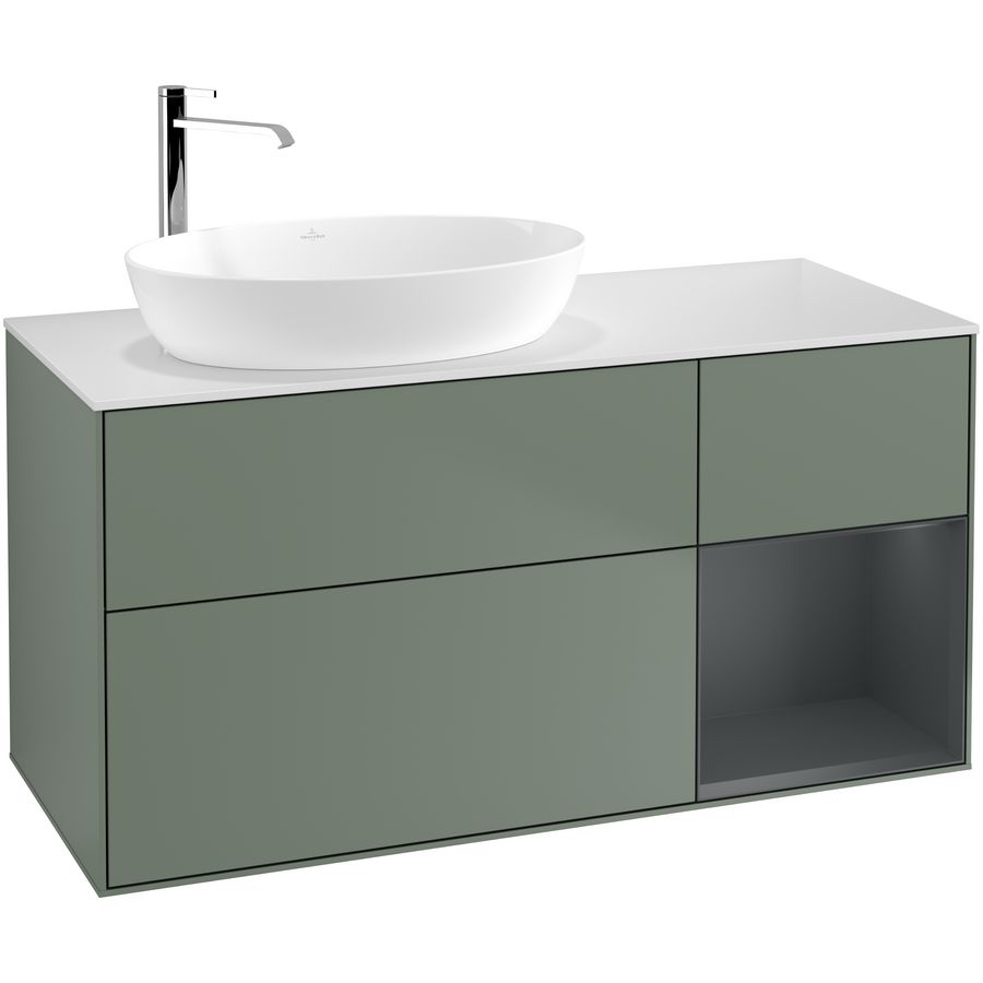 Wastafelonderkast Finion 1200x603x501mm Olive Matt Lacquer F931HGGM
