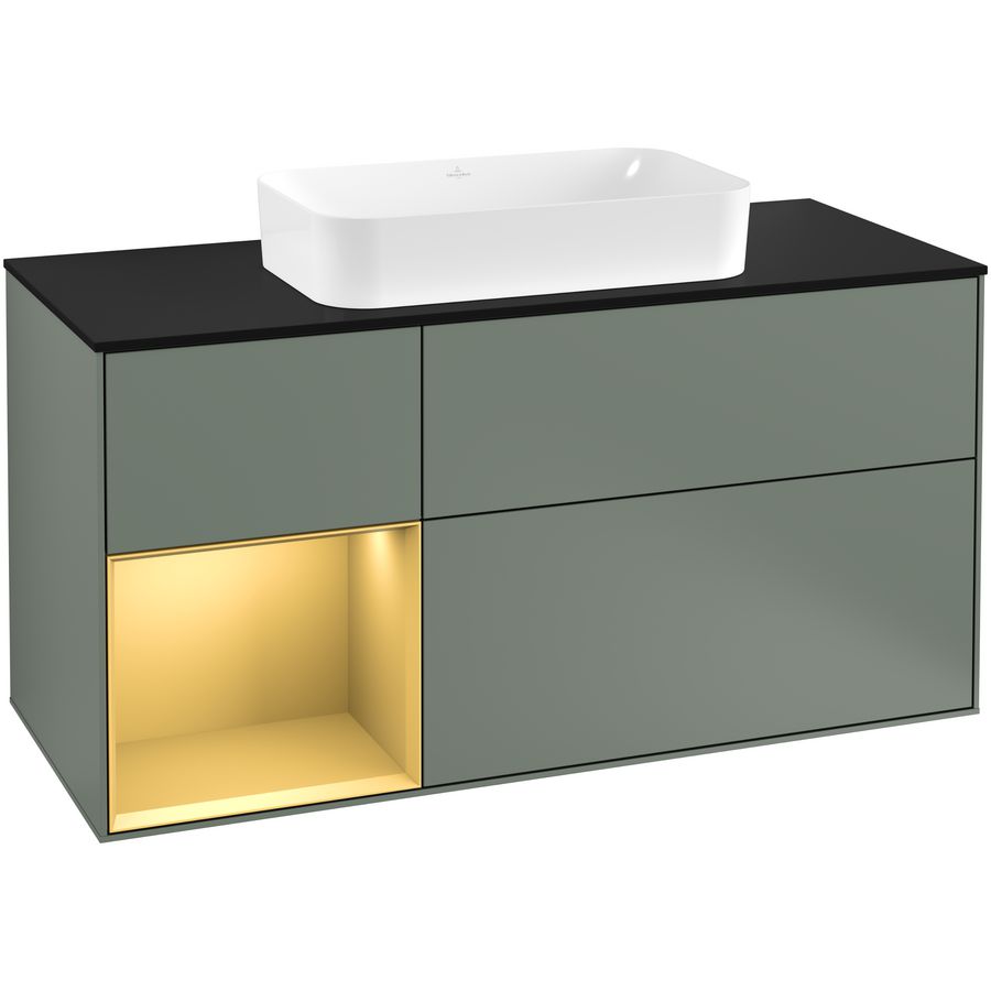 Wastafelonderkast Finion 1200x603x501mm Olive Matt Lacquer G292HFGM