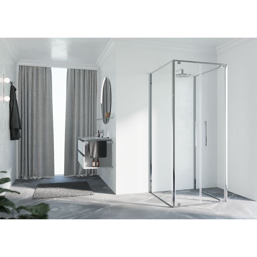 Draaideur 2-del. RIGA 2B 660-690x2000mm helder glas profiel chroom