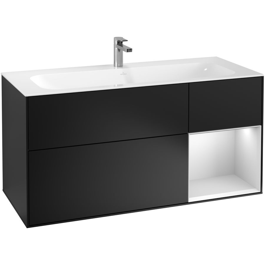 Wastafelonderkast Finion 1196x591x498mm Black Matt Lacquer G070MTPD