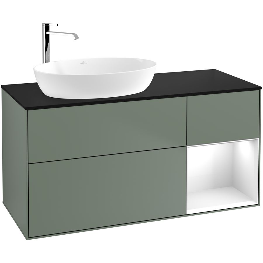 Wastafelonderkast Finion 1200x603x501mm Olive Matt Lacquer F932GFGM