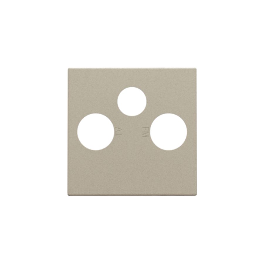 Afwerkingsset 2 enkelvoudige coaxaans. TV/FM/Satt. champagne