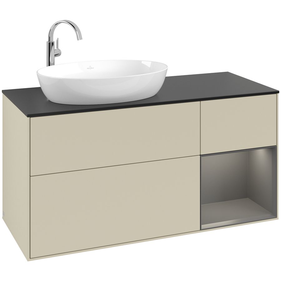Wastafelonderkast Finion 1200x603x501mm S.Grey Matt Lacquer G932GKHJ