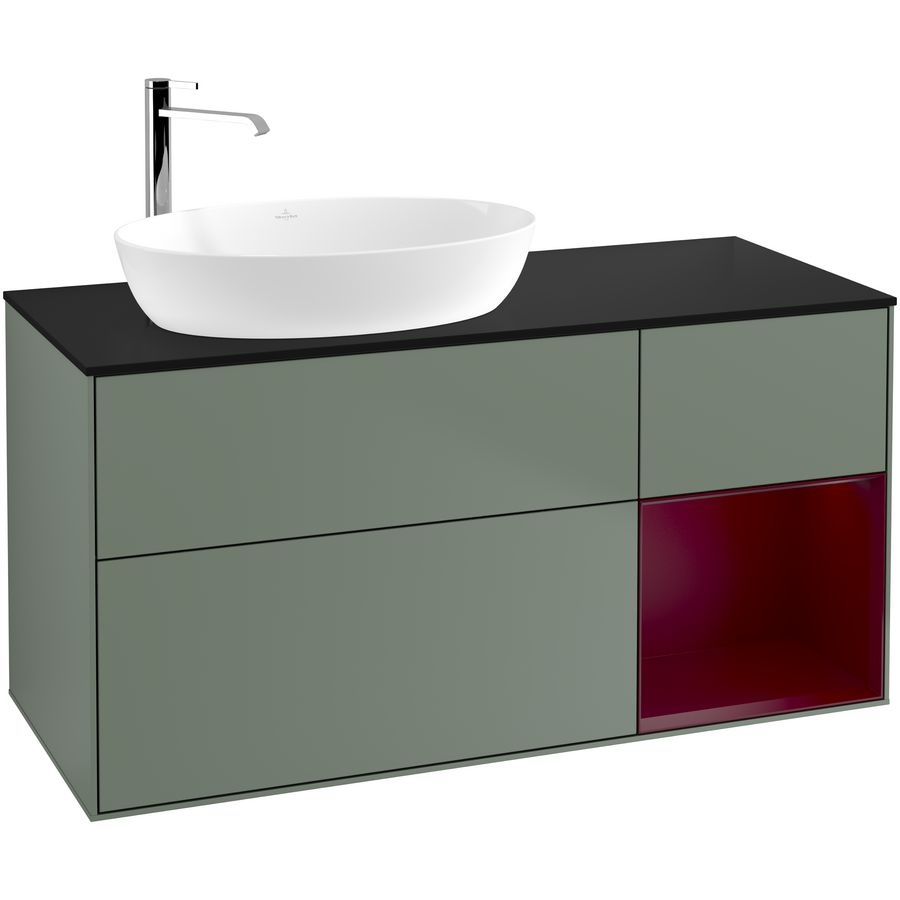 Wastafelonderkast Finion 1200x603x501mm Olive Matt Lacquer F932HBGM