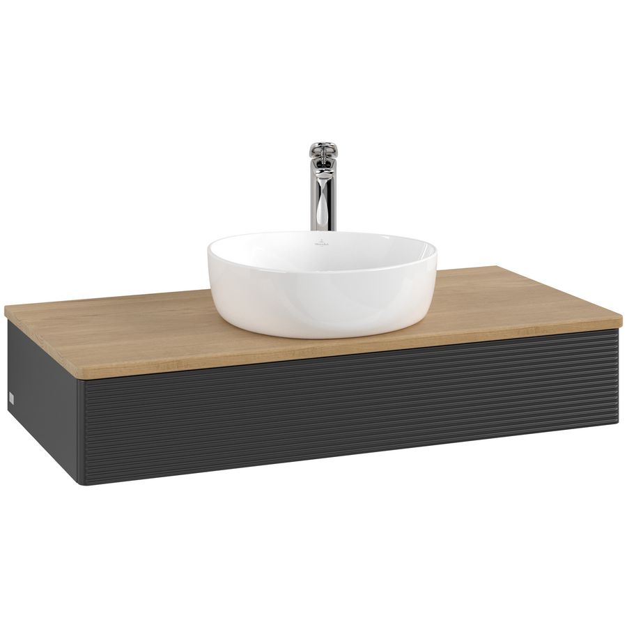 Wastafelonderkast Antao 1000x190x500mm Black Matt Lacquer L09151PD