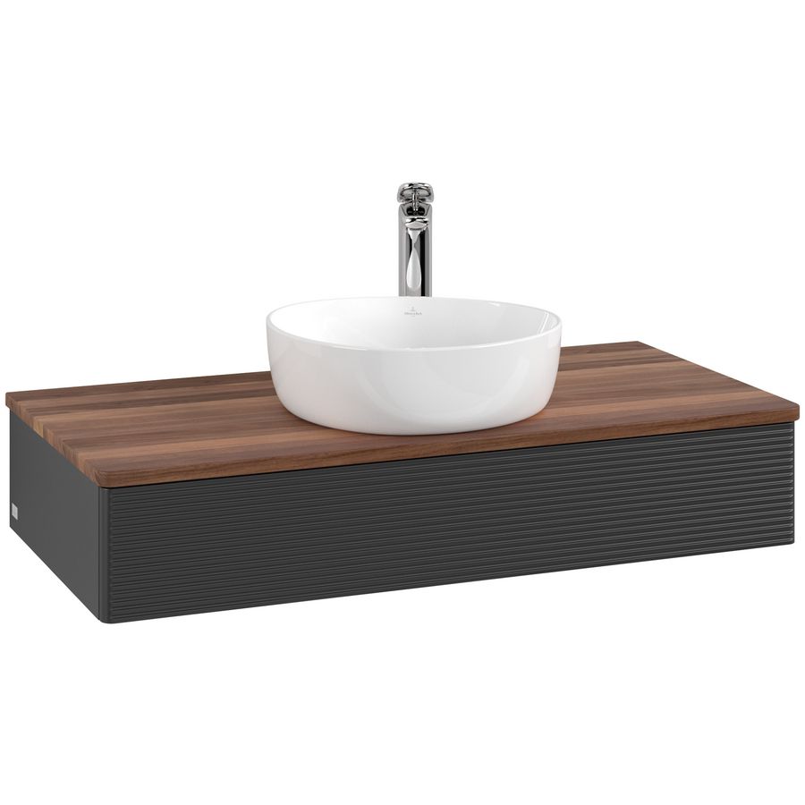Wastafelonderkast Antao 1000x190x500mm Black Matt Lacquer L09152PD
