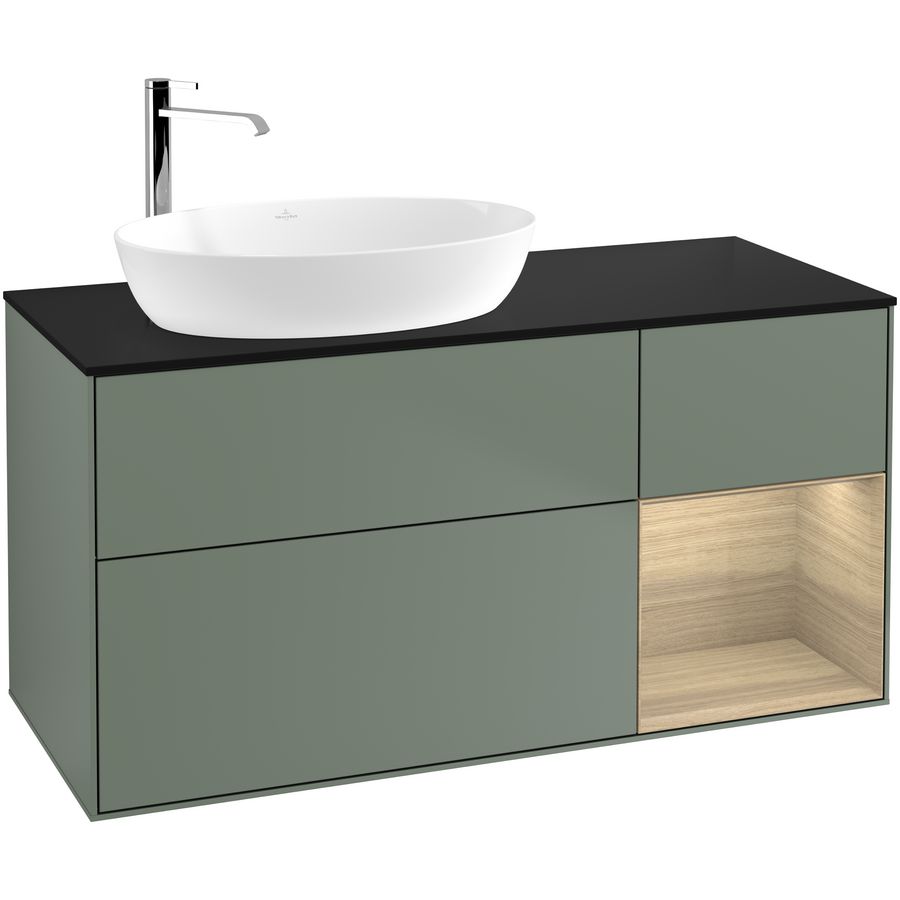 Wastafelonderkast Finion 1200x603x501mm Olive Matt Lacquer F932PCGM