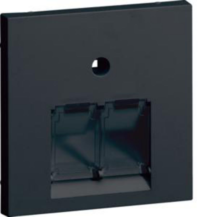 Centraaldeel 55mm data/universeel 2-voudig hal.vrij zwart