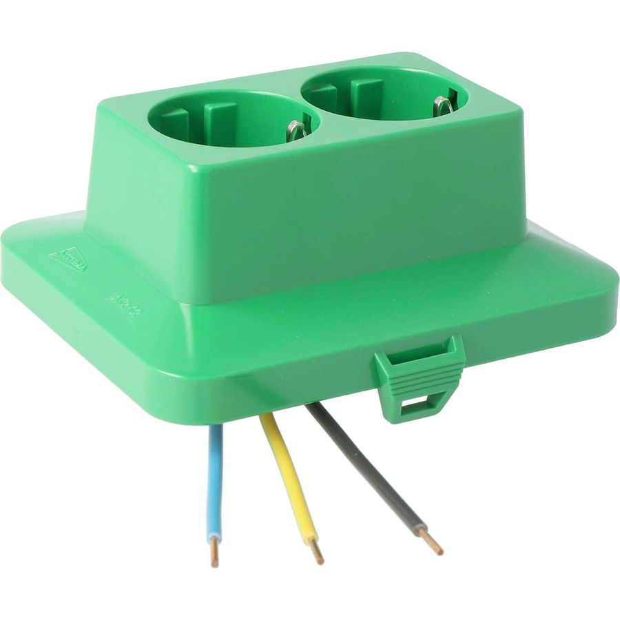 Deksel tweevoudige contactdoos AK2-C2 groen