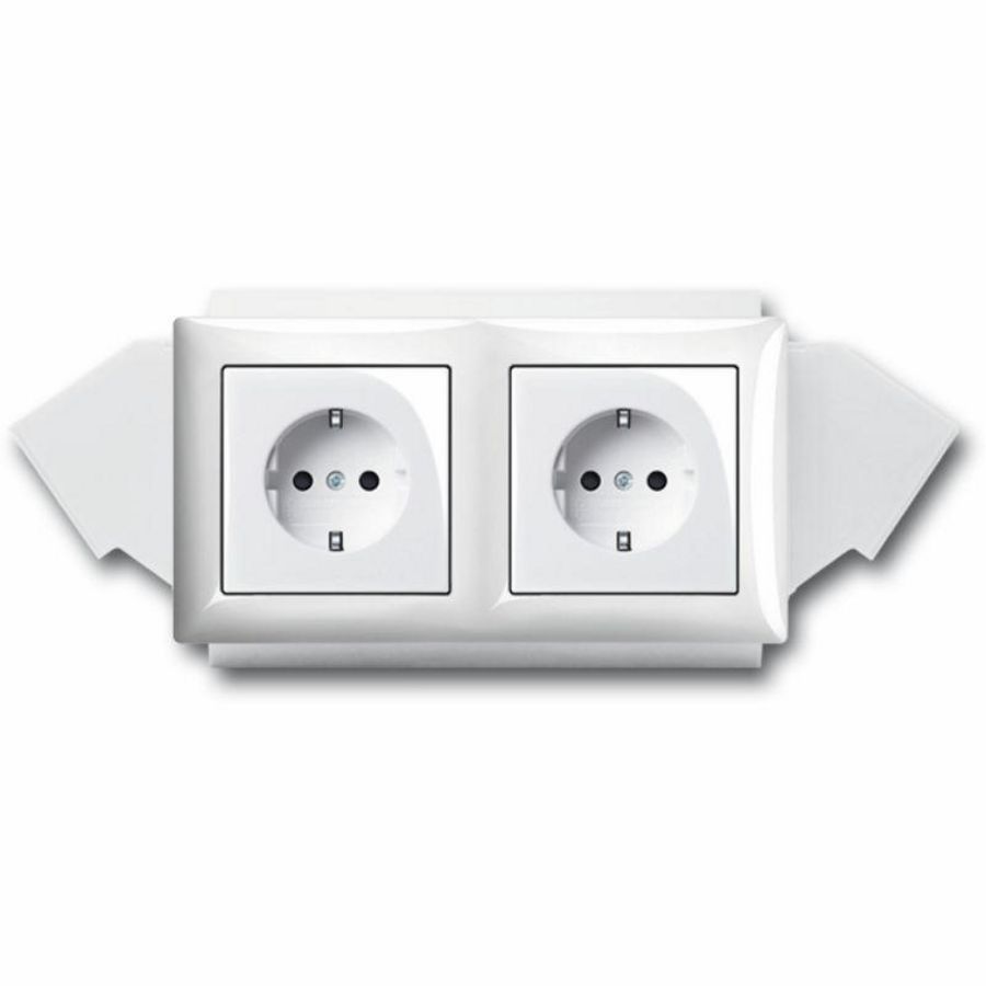 Wandcontactdoos 2v + doos uni + gst SI-B
