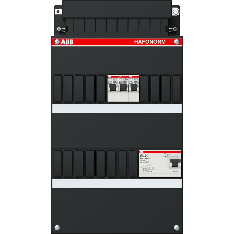 Installatiekast 2x achter 30mA 1x direct 3-f