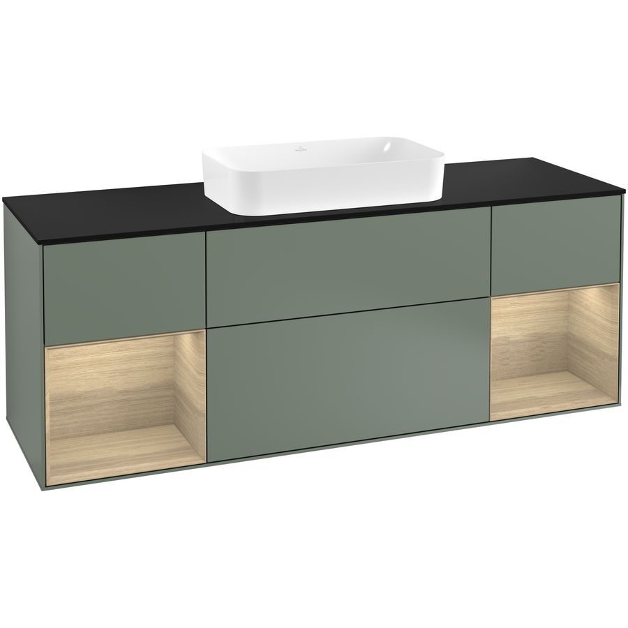 Wastafelonderkast Finion 1600x603x501mm Olive Matt Lacquer G332PCGM