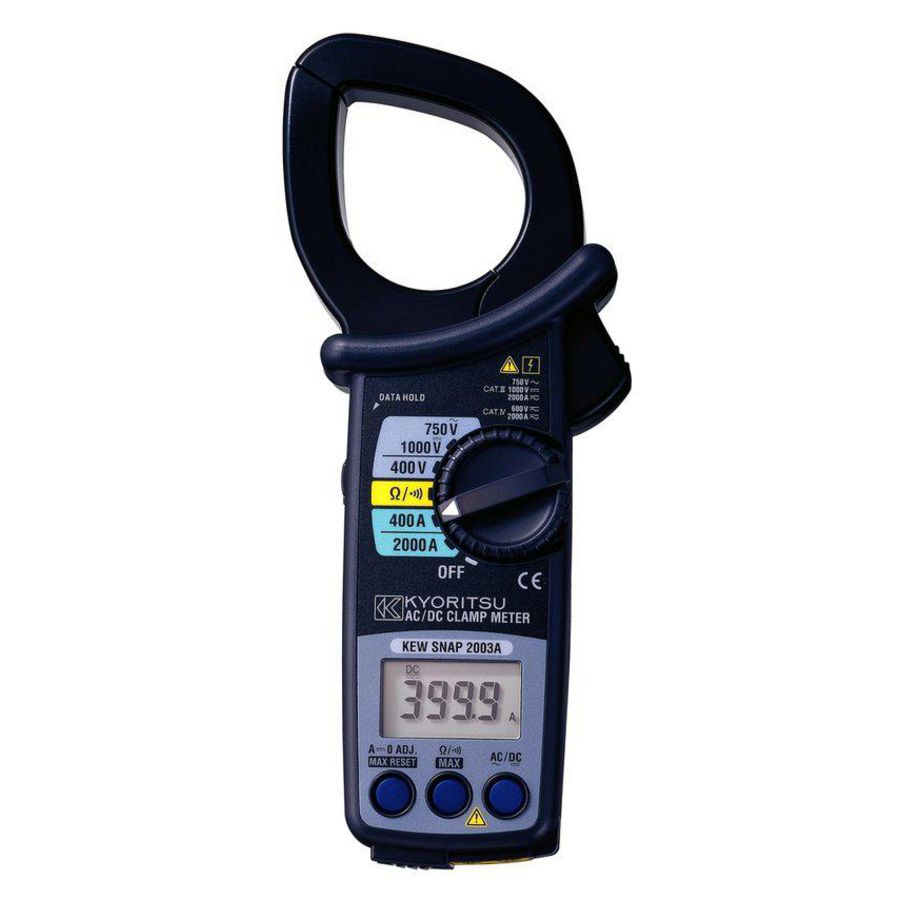 Digitale stroomtang, 400/2000A AC/DC, analoge uitgang, CAT-I