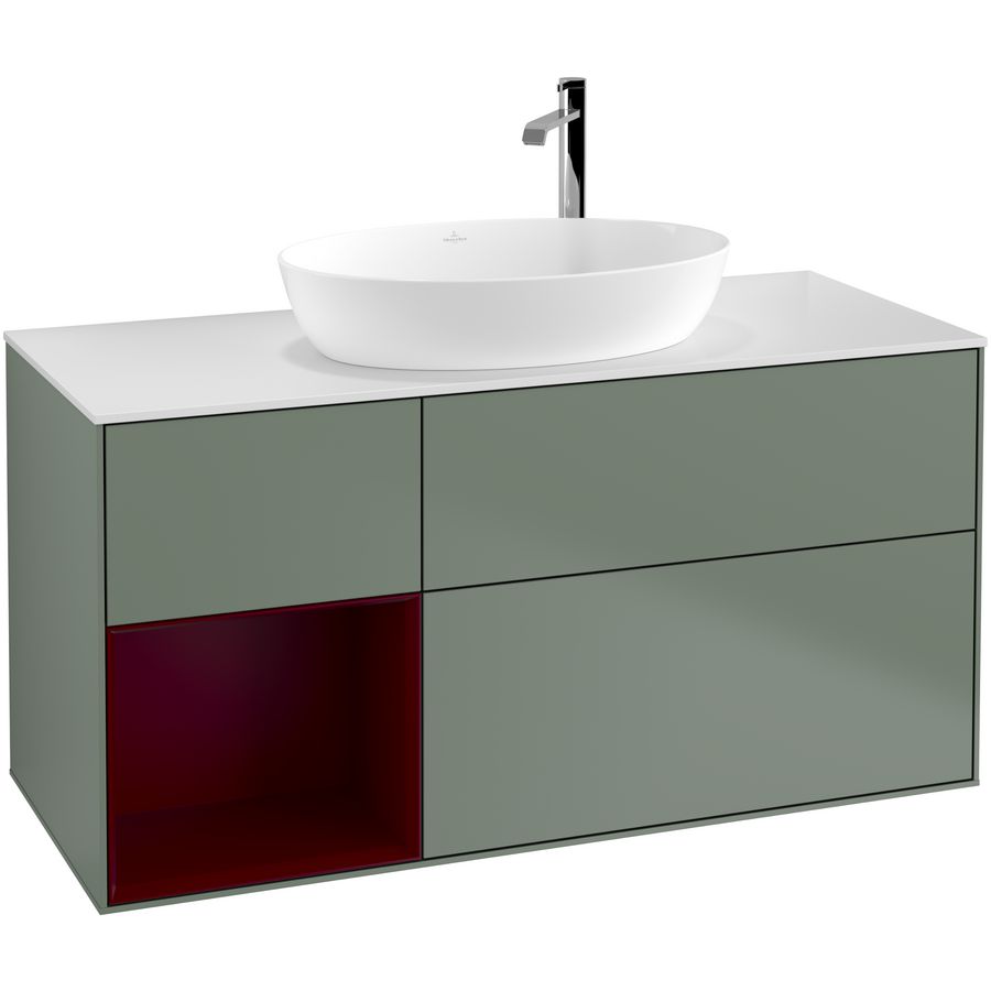 Wastafelonderkast Finion 1200x603x501mm Olive Matt Lacquer F941HBGM
