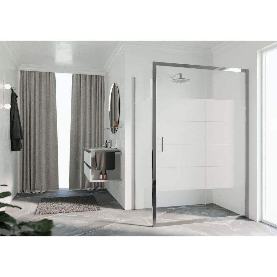 Deur Zeph 2.0 2P 114 Verst. 114-120 Cm Strip Motief Chroom