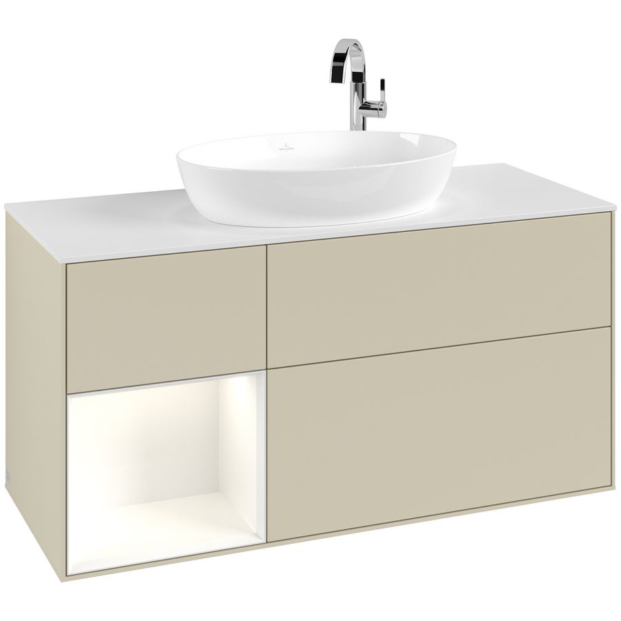 Wastafelonderkast Finion 1200x603x501mm S.Grey Matt Lacquer G941GFHJ