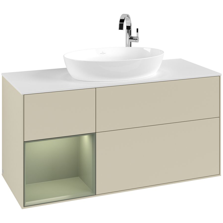 Wastafelonderkast Finion 1200x603x501mm S.Grey Matt Lacquer G941GMHJ