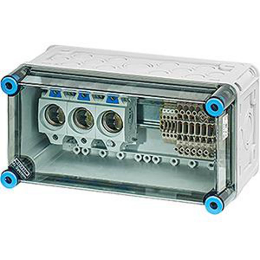 Mi Zekeringkast 3x25A DII +10x meetklemmen BM1 300x150mm