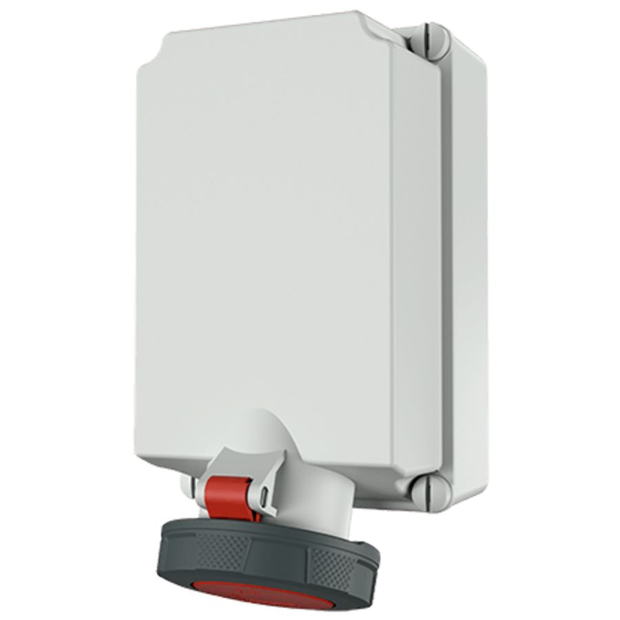 Wandcontactdoos 63A 5-polig  6H 400V IP67 5519A