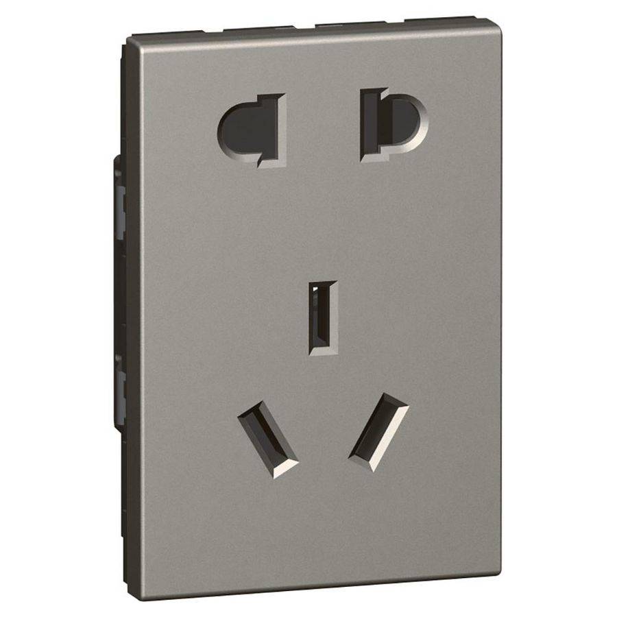 Wandcontactdoos China//Euro/US 3 modulenagnesium Arteor