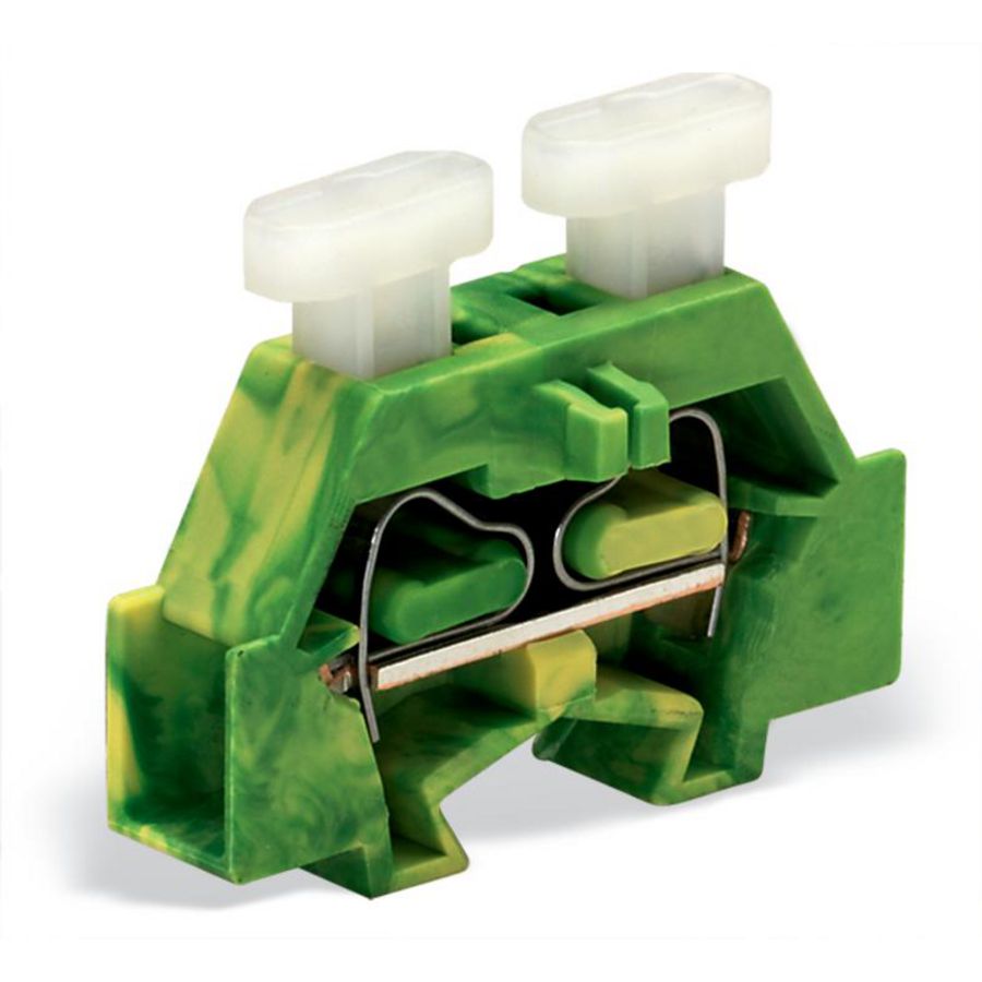 Ruimtebesparende 2-dr. eindklem 2 zijden knop 261-327 VVE=50
