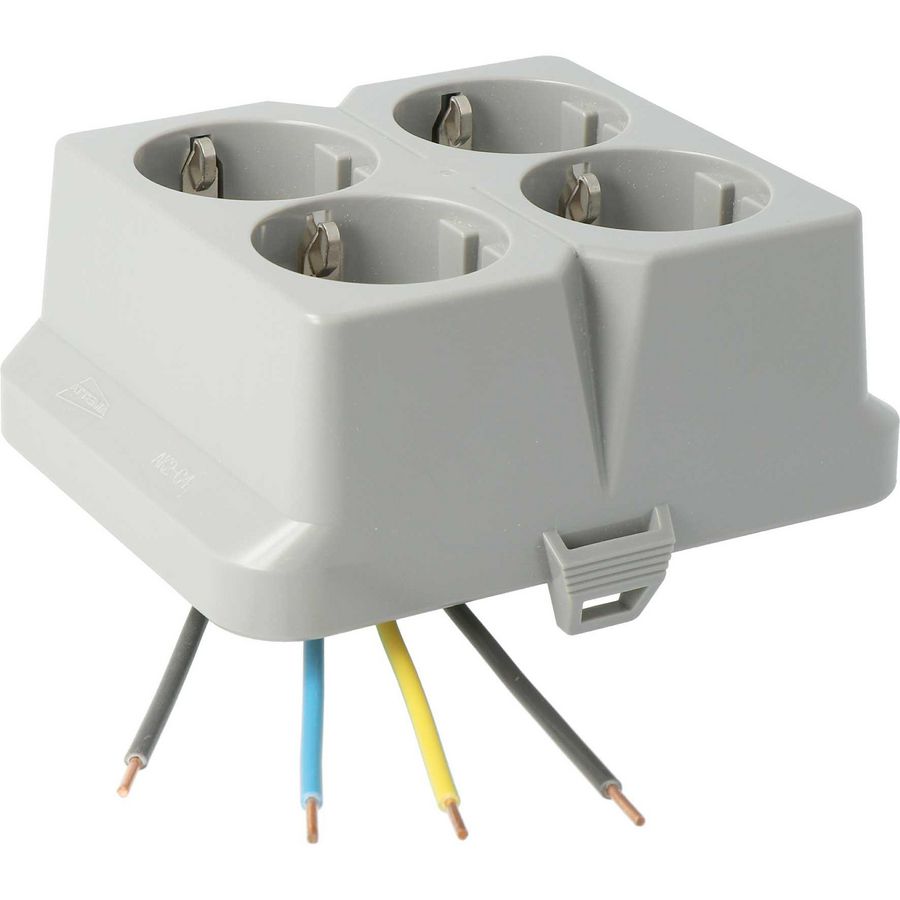 Deksel viervoudige contactdoos AK2 C4 grijs